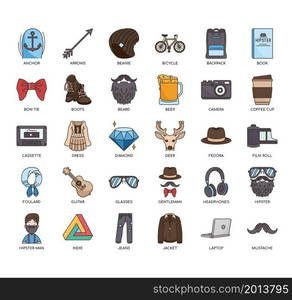 hipster , Thin Line and Pixel Perfect Icons