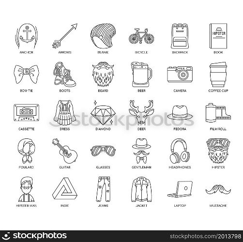 hipster , Thin Line and Pixel Perfect Icons