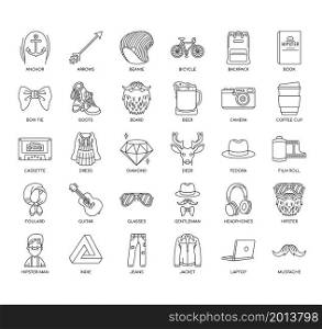 hipster , Thin Line and Pixel Perfect Icons
