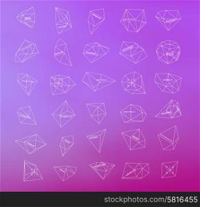 Hipster thin line cosmic background, polygonal triangles and space background
