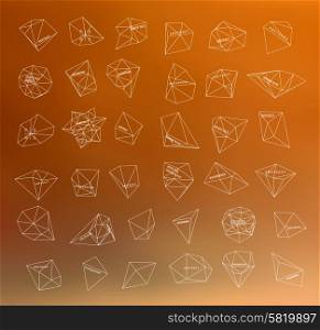 Hipster thin line cosmic background, polygonal triangles and space background