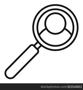 Hire job magnifier icon outline vector. Online search. Career people. Hire job magnifier icon outline vector. Online search