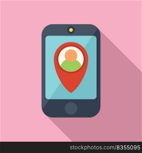 Hire people location icon flat vector. Online job search. Internet career. Hire people location icon flat vector. Online job search