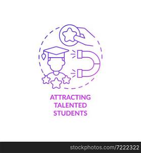 Hire talented students concept icon. University and corporate organization collaboration. Attracting and retaining graduates abstract idea thin line illustration. Vector isolated outline color drawing. Hire talented students concept icon