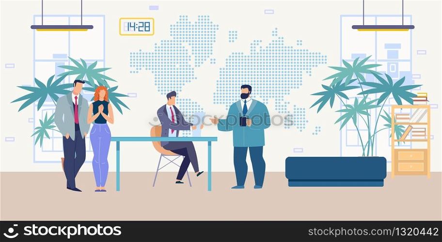 Hiring Company Employees, Searching for Career in Successful Company Flat Vector Concept. Boss Conducting Interview with Job Applicants, Vacancy Applicants Waiting for HR Manager Colloquy Illustration
