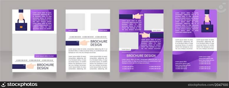 Hiring top talents guideline blank brochure layout design. Vertical poster template set with empty copy space for text. Premade corporate reports collection. Editable flyer 4 paper pages. Hiring top talents guideline blank brochure layout design