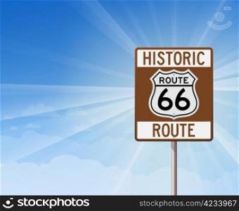 Historic Route 66 and Blue Sky