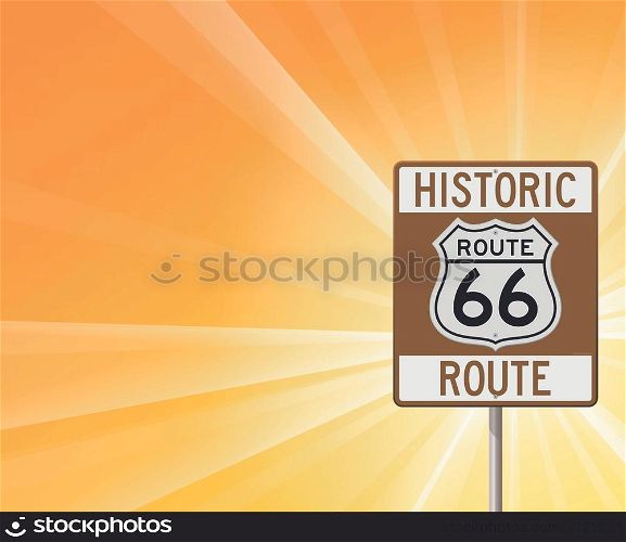 Historic Route 66 on Yellow
