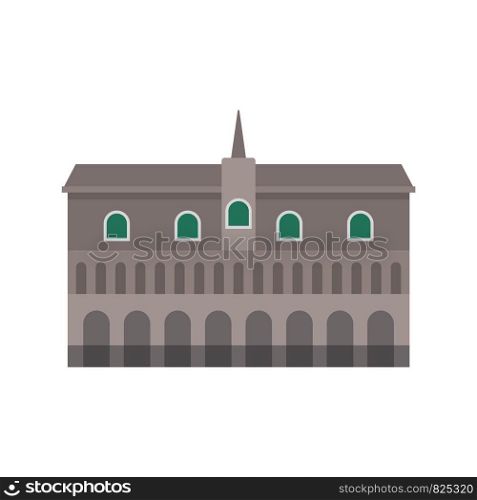 Historical building in city icon. Flat illustration of historical building in city vector icon for web design. Historical building in city icon, flat style