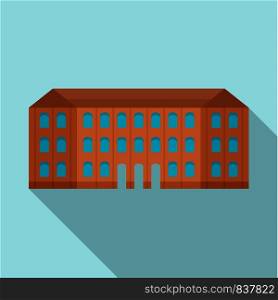 Historical vintage old building icon. Flat illustration of historical vintage old building vector icon for web design. Historical vintage old building icon, flat style