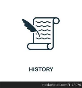 History icon vector illustration. Creative sign from education icons collection. Filled flat History icon for computer and mobile. Symbol, logo vector graphics.. History vector icon symbol. Creative sign from education icons collection. Filled flat History icon for computer and mobile