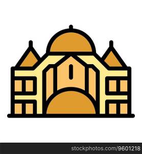 History temple icon outline vector. Opera house. World landmark color flat. History temple icon vector flat