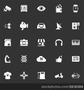 Hitechnology icons on gray background, stock vector