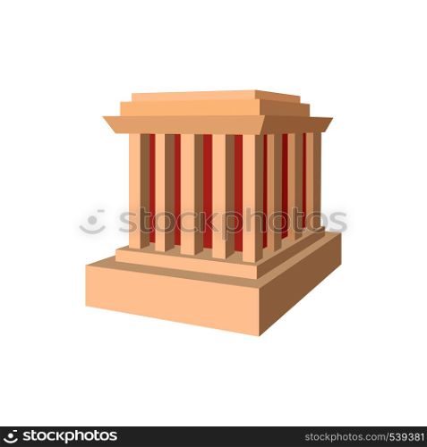 Ho Chi Minh Mausoleum icon in cartoon style on a white background. Building with columns icon, cartoon style