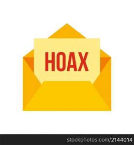 Hoax mail icon. Flat illustration of hoax mail vector icon isolated on white background. Hoax mail icon flat isolated vector