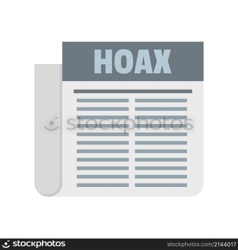 Hoax newspaper icon. Flat illustration of hoax newspaper vector icon isolated on white background. Hoax newspaper icon flat isolated vector