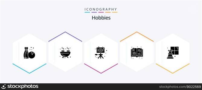 Hobbies 25 Glyph icon pack including . game. hobbies. chess. hobbies