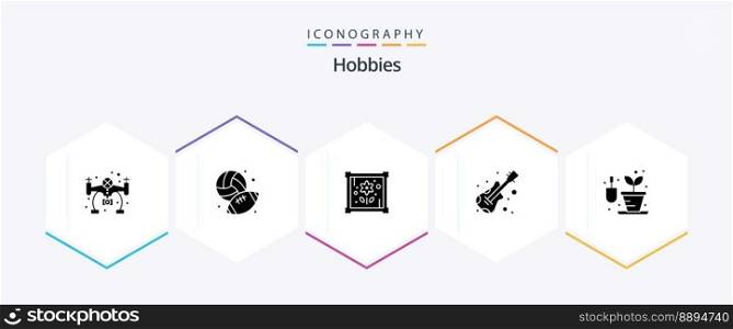 Hobbies 25 Glyph icon pack including . hobby. hobbies. hobbies. music