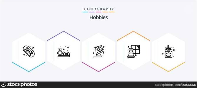 Hobbies 25 Line icon pack including . hobby. fly. hobbies. hobby