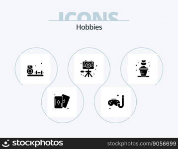 Hobbies Glyph Icon Pack 5 Icon Design. pot. hobbies. fitness. plant. hobbies