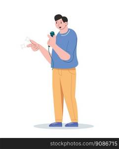 hobby character people singing vector illustration