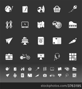 Hobby icons on gray background, stock vector