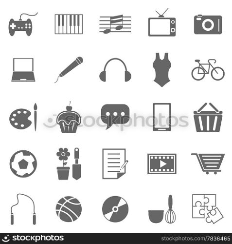 Hobby icons on white background, stock vector