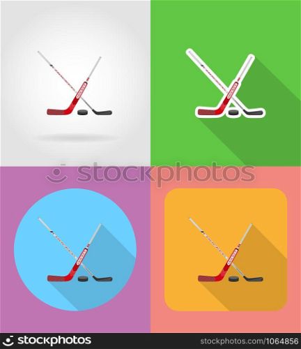hockey flat icons vector illustration isolated on white background