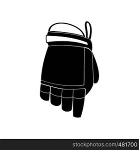 Hockey glove black simple icon isolated on white background. Hockey glove black simple icon