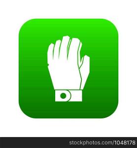 Hockey glove icon digital green for any design isolated on white vector illustration. Hockey glove icon digital green