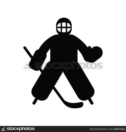 Hockey goalkeeper flat icon isolated on white background. Hockey goalkeeper flat icon