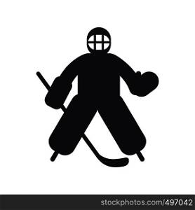Hockey goalkeeper flat icon isolated on white background. Hockey goalkeeper flat icon