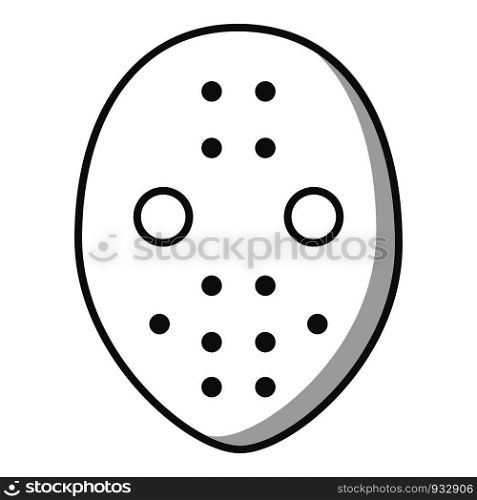 Hockey goalkeeper helmet icon. Outline illustration of hockey goalkeeper helmet vector icon for web design isolated on white background. Hockey goalkeeper helmet icon , outline style