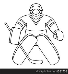 Hockey goalkeeper icon. Outline illustration of hockey goalkeeper vector icon for web. Hockey goalkeeper icon, outline style