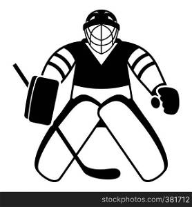 Hockey goalkeeper icon. Simple illustration of hockey goalkeeper vector icon for web. Hockey goalkeeper icon, simple style