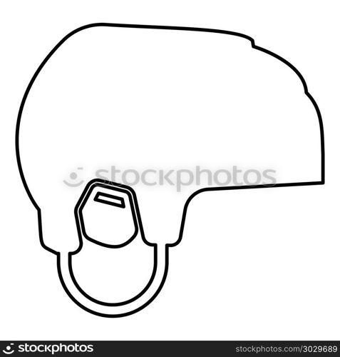 Hockey helmet icon black color vector illustration flat style outline