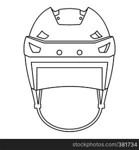 Hockey helmet icon. Outline illustration of hockey helmet vector icon for web. Hockey helmet icon, outline style
