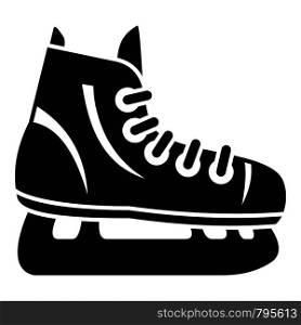 Hockey ice skate icon. Simple illustration of hockey ice skate vector icon for web design isolated on white background. Hockey ice skate icon, simple style