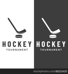 Hockey ice sport badge with hockey ball and stick.For club , tournament ,emblem ,championship and business.