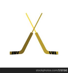 Hockey icon in flat style isolated on white background. Hockey icon, flat style