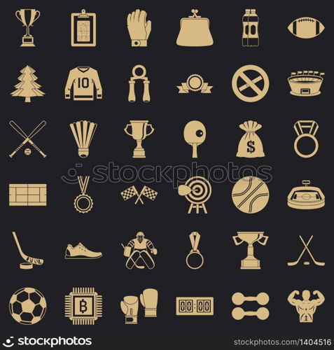 Hockey icons set. Simple style of 36 hockey vector icons for web for any design. Hockey icons set, simple style