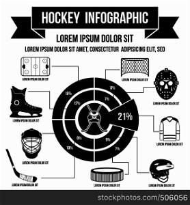 Hockey infographic in simple style for any design. Hockey infographic, simple style