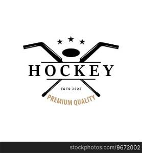 Hockey Logo Design, Sports Game Symbol Template
