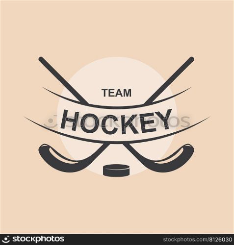 Hockey logo flat design vector