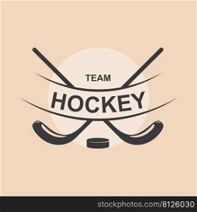 Hockey logo flat design vector