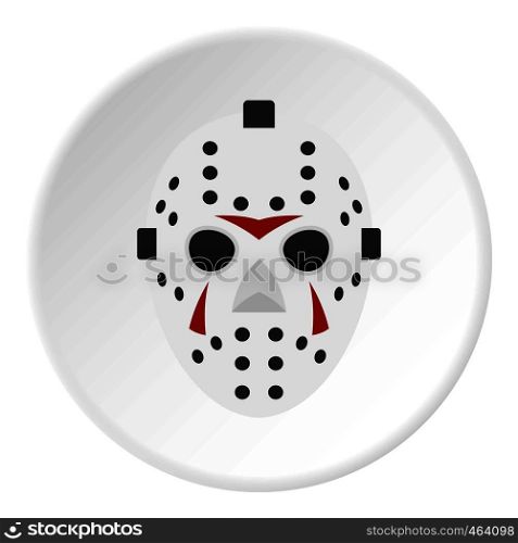 Hockey mask icon in flat circle isolated vector illustration for web. Hockey mask icon circle