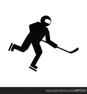 Hockey player flat icon isolated on white background. Hockey player flat icon
