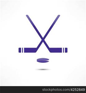 Hockey Stick And Puck Icon