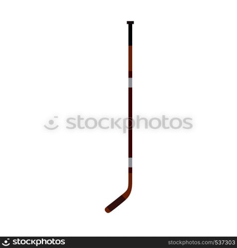 Hockey stick athlete uniform sign sports ice. Flat color vector icon isolated white. Game equipment club