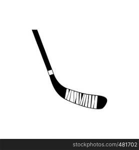 Hockey stick black simple icon isolated on white background. Hockey stick black simple icon